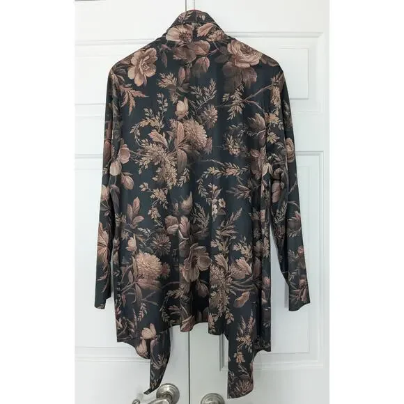 Soft Surroundings Shape Drape Faux Suede Jacket in Floral Multi - Picture 9 of 9